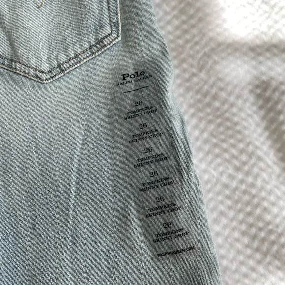 Polo Ralph Lauren Distressed Tompkins Skinny Crop Jeans - Picture 9 of 13